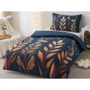 Povlečení XPOSE® Bavlněné Renforcé povlečení KAMALA - modré 140x200 cm, 70x90 cm, Bavlna RENFORCÉ + Prodloužená možnost vrácení zboží do 50 dnů