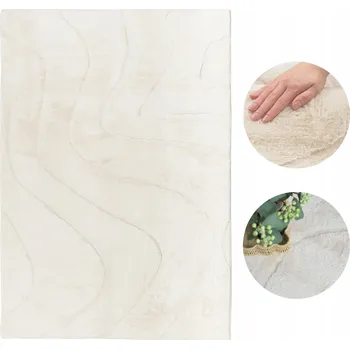 Koberec KOBEREC RABBIT BÉŽOVÝ PLYŠOVÝ MĚKKÝ SAMETOVÝ JAKO KRÁLÍK NADÝCHANÝ 120x170cm