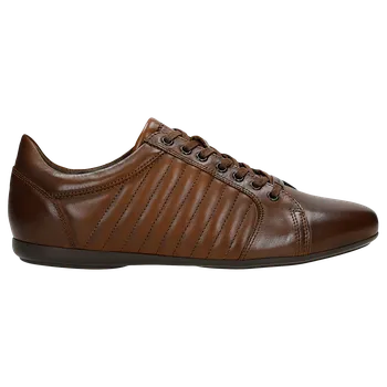 Pánské polobotky Hnědé Kožené Pánské Tenisky S Prošíváním Wojas 1024052 41
