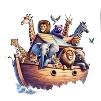 Nažehlovací obrázek - Archa se zvířátky X (10,0 x 9,5 cm)