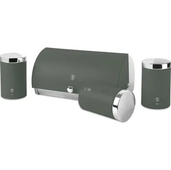 chlebník BERLINGERHAUS Chlebník a sada dóz na potraviny 4 ks Matte Green Collection BH-6833