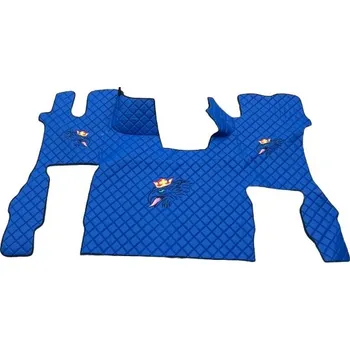 autokoberec Koberce kožené pro SCANIA S 2017, neodpruž. spolujezdec, AUTOMAT, modrá barva + logo