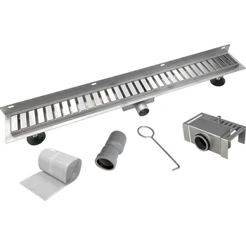 sprchový žlab Sprchový podlahový nerezový odtokový žlab ke stěně 80cm CZ172 včetně roštu Strip