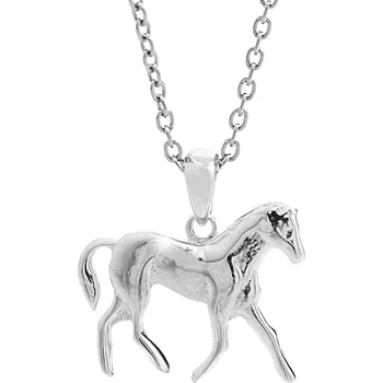 Náhrdelník JSB bijoux s.r.o. Stříbrný náhrdelník kůň bez krystalů (Stříbro 925/1000)