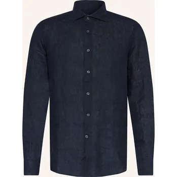 Pánská košile Reiss Pánská Lněná Košile Ruban Regular Fit, tmavě modrá, 40