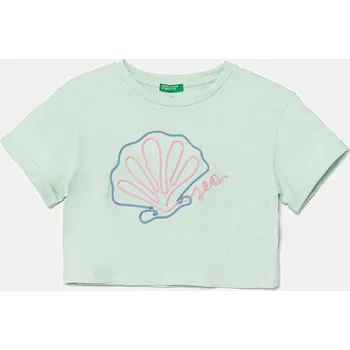 Chlapecké tričko Dětské bavlněné tričko United Colors of Benetton zelená barva, 3SDLC10OX 3SDLC10OX.G.Seasonal 07X, vel. 168