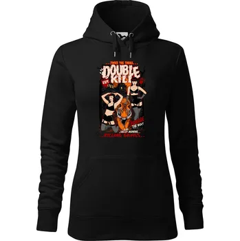 Dámská mikina DOBRÝ TRIKO Dámská mikina s potiskem Double kill Velikost dámské mikiny: S, Barva: Černá
