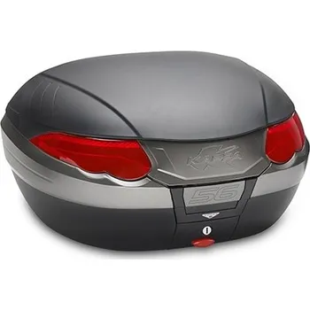 Zavazadlo na motocykl Monokey topcase, kappa (56l, černý nelakovaný + červená odrazka)