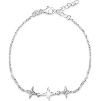 Náramek Stříbrný náramek s hvězdami a zirkony - Meucci SB251