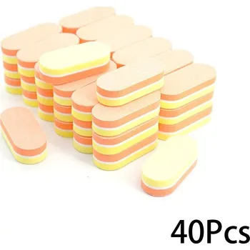 Mini bloky na nehty pro manikúru a pedikúru | pilník, leštící blok - Žlutá oranžová 40 ks