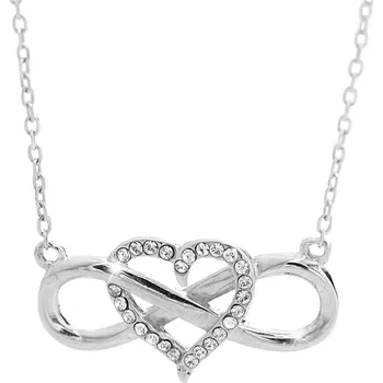 Náhrdelník JSB bijoux s.r.o. Stříbrný náhrdelník nekonečno se srdíčkem a s krystaly Swarovski Crystal (Stříbro 925/1000)