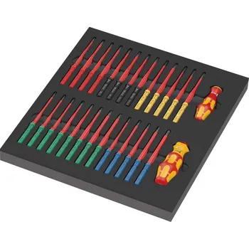 Wera 150151 Nářaďový modul - pěnová vložka 9751 Rukojeť Kraftform Kompakt VDE s výměnnými čepelemi. Set 1 (Sada 28 dílů)