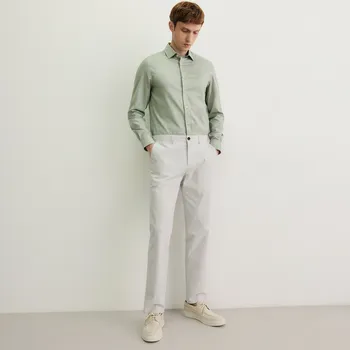 Pánské kalhoty Reserved - Kalhoty chino slim se lnem - světle šedá - 7914H-09P - 7914H-09P-36