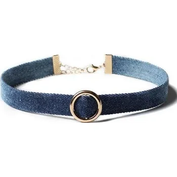 Náhrdelník Flamenco Mystique Džínový choker s kroužkem - N470