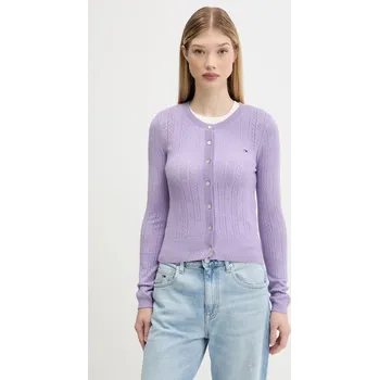 Dámské oblečení Kardigan Tommy Jeans DW0DW20966 fialová 04X, vel. XS