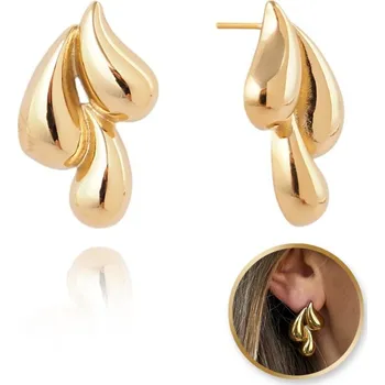 Náušnice Flamenco Mystique Náušnice z nerezové oceli pokovené zlatem 14k, pecky KST3235