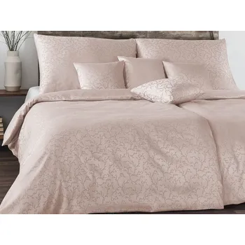 Povlečení Damaškové povlečení EXCELLENT 2x 70x90, 200x200 TENCEL Šepot větviček pudrově růžový