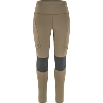 Dámské kalhoty FJÄLLRÄVEN Abisko Trekking Tights Pro W, Suede Brown-Iron Grey (vzorek) velikost: S
