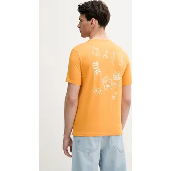 Pánská móda Bavlněné tričko United Colors of Benetton 3BL0U10AF oranžová 22X, vel. M