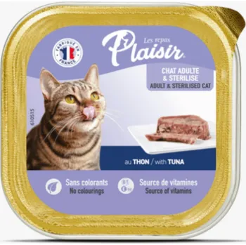 Krmivo pro kočku Plaisir cat VANIČKA pro dospělé i kastrované kočky s tuňákem 100g