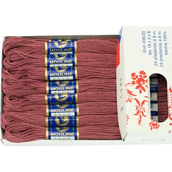 Příze Snový svět 3862 - Bavlněná vyšívací příze Mouline hnědovínová