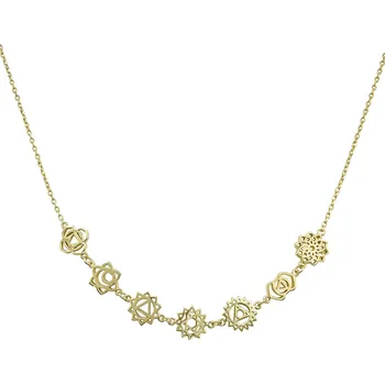 Módní doplněk JSB bijoux s.r.o. Pozlacený stříbrný náhrdelník čakry v řetízku (Stříbro 925/1000)