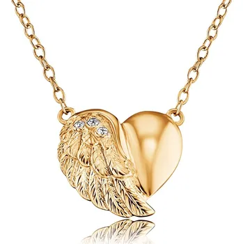 Náhrdelník ŠPERKY-NM, Zlacený náhrdelník srdce Engelsrufer ERN-LILHW-G Délka náhrdelníku: 45 cm