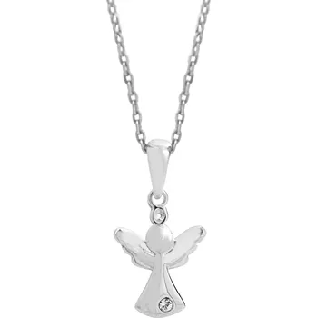 Náhrdelník JSB bijoux s.r.o. Stříbrný náhrdelník mini andílek s jedním krystalem Swarovski Crystal (Stříbro 925/1000)