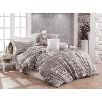 Povlečení Lodě šedé 140 x 220, 70 x 90 cm knoflík