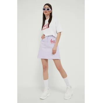 Dámská móda Džínová sukně Love Moschino W.G.F38.01.S.3981 fialová 45X, vel. 36