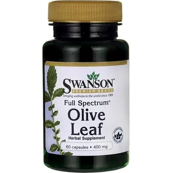Přírodní produkt Swanson Full Spectrum Olive Leaf, 400mg (Extrakt z olivových listů), 60 kapslí