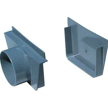 Přelivový žlábek - Koncovka vnitřní + vnější PVC s výpustí