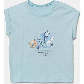 Dětská móda Dětské bavlněné tričko United Colors of Benetton 3I1XA106A.W.Seasonal modrá 50X, vel. 56