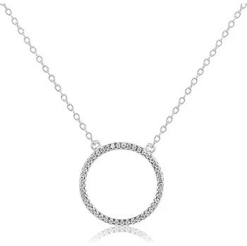 Náhrdelník Stříbrný náhrdelník s kroužkem a zirkony - Meucci SN168