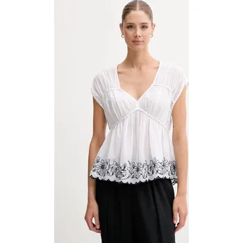 Dámská halenka Bavlněná halenka United Colors of Benetton 5VZCDQ0C3 bílá 00X, vel. M