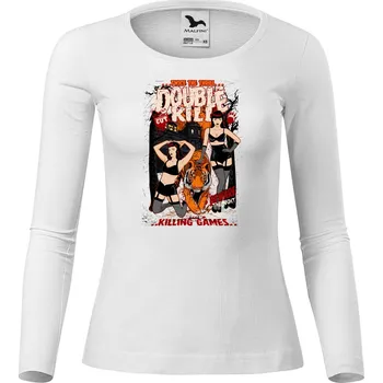 Dámské tričko DOBRÝ TRIKO Dámské bavlněné triko Double kill Velikost: 3XL, Barva: Bílá