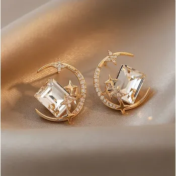 Náušnice Flamenco Mystique Náušnice u ucha měsíc krystalky K1657