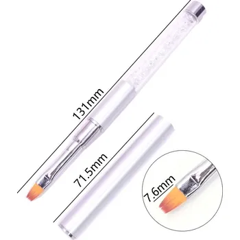 Tenký štětec na zdobení gelových nehtů | štětec na nehty, nástroj na manikúru - Bílá 7,6 mm