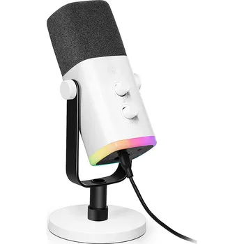 Mikrofon FIFINE AM8w - USB dynamický RGB herní mikrofon s tlačítky - bílá (P4/PS5/PC/Mac) - 5031192994681