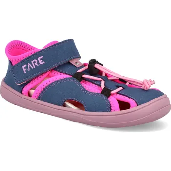 Dívčí sandály Barefoot dětské sandály Fare - Mid-wide 7061451 modrorůžové Velikost: 29