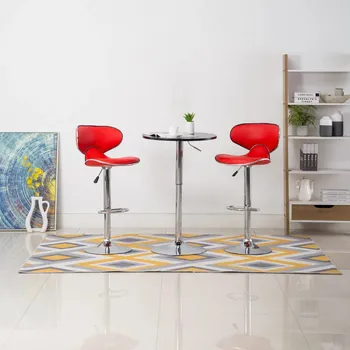 Barová židle vidaXL 323645 Marketos Bar Stools 2 pcs Red Faux Leather