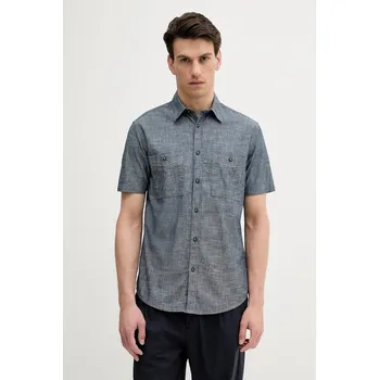 Pánská košile Bavlněná košile United Colors of Benetton pánská, modrá barva, relaxed, s klasickým límcem, 5XGBUQ05L 95X, vel. L