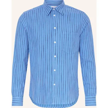 Pánská košile Samsøe Samsøe Pánská Košile Liam Comfort Fit Se Lnem, modrá...