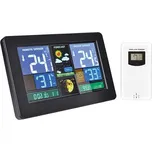 Solight meteostanice, extra velký barevný LCD, teplota, vlhkost, tlak, RCC, USb nabíjení, černá
