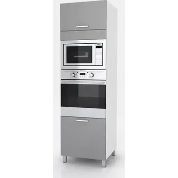 Kuchyňská skříňka Vysoká kuchyňská skříňka Natanya SP šedý lesk - SLEVA 3% s kodem radost25