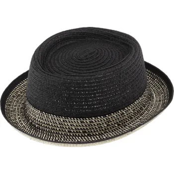 Klobouk Fiebig - Headwear since 1903 Letní dvoubarevný černý Pork Pie klobouk - Fiebig Velikost: 55 cm (S)