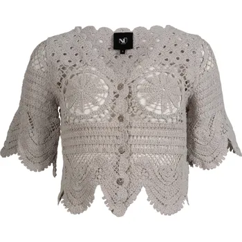 Dámské tričko Top Nu Denmark 8419-65 šedobéžový háčkovaný Velikost: 36