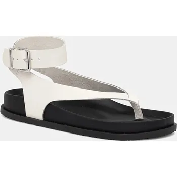 Dámské sandále Kožené sandály Tommy Jeans TJW ANKLE STRAP SANDAL dámské, béžová barva, EN0EN02873 01X, EUR 39