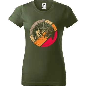 Dámské tričko s potiskem Kolo v přírodě Barva trička: Khaki - 09, Velikost: XL