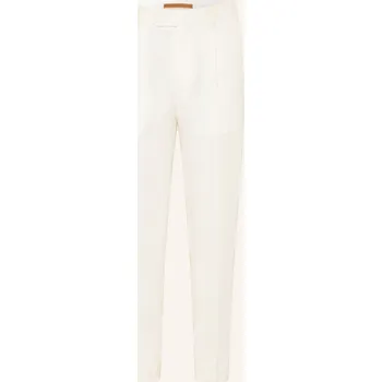 Pánské kalhoty Zegna Pánské Oblekové Kalhoty Slim Fit Ze Lnu, režná, 52